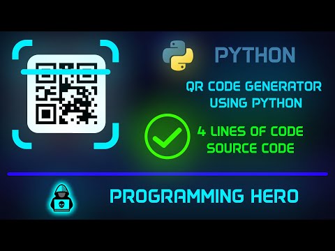 Qr Code Generator Using Python Source Code 4 Lines Of Code Pyqrcode Png Programming Hero