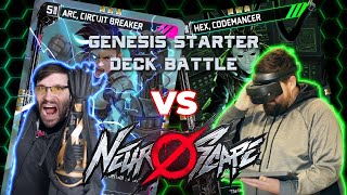 Battling Genesis Starter decks + Booster Pack Opening | Neuroscape TCG Gameplay | Bonus Sheet EP 06