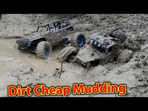 Dirt Cheap RC Mud Bog Mudding Challenge Wltoys 10428A vs HBX Transit Brushless