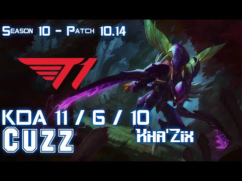 T1 Cuzz KHA'ZIX vs VOLIBEAR Jungle - Patch 10.14 KR Ranked