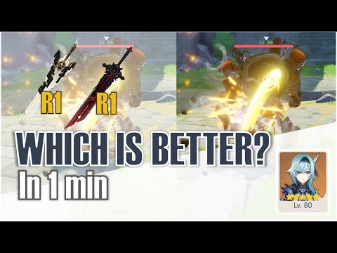 R1 Unforged vs R1 Wolf's Gravestone | C0 Eula Weapon Comparison Genshin Impact