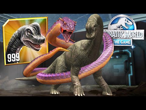 BRACHIOSAURUS LEVEL 999 VS OUROBOROS 66! 🐍 Jurassic World: The Game - New TITANOBOA World Boss Fight