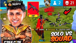 NOBRU SAIU RUSHANDO TUDO NO SOLO vs SQUAD! 😱🔥 21 KILLS ABSURDOS!