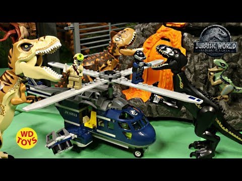 New Lego Jurassic World Blues Helicopter Pursuit 75928 Unboxing Fallen Kingdom Dinosaur TRex Vs