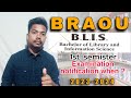 BLIS Dr br ambedkar open University new updates notification #blis #mlis #braou6817