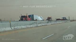02-14-2023 Plainview, TX - Blowing Dust and Rolled Semi Trucks