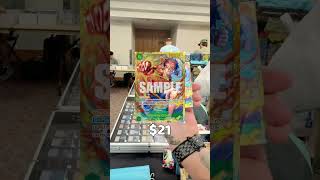 We pulled THIS from a ONE PIECE tin! #onepiece #collectibles #strawhats #luffy #tcg #tradeshow