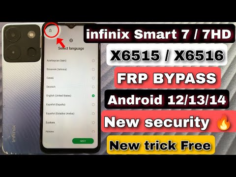 Infinix smart 7 / 7 HD FRP bypass Android 12/13/14| Infinix X6561 X 6515 unlock/Gmail account bypass