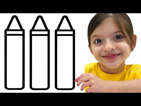 Adel Paints Back to School Supplies! Best Learning Video for Toddlers!