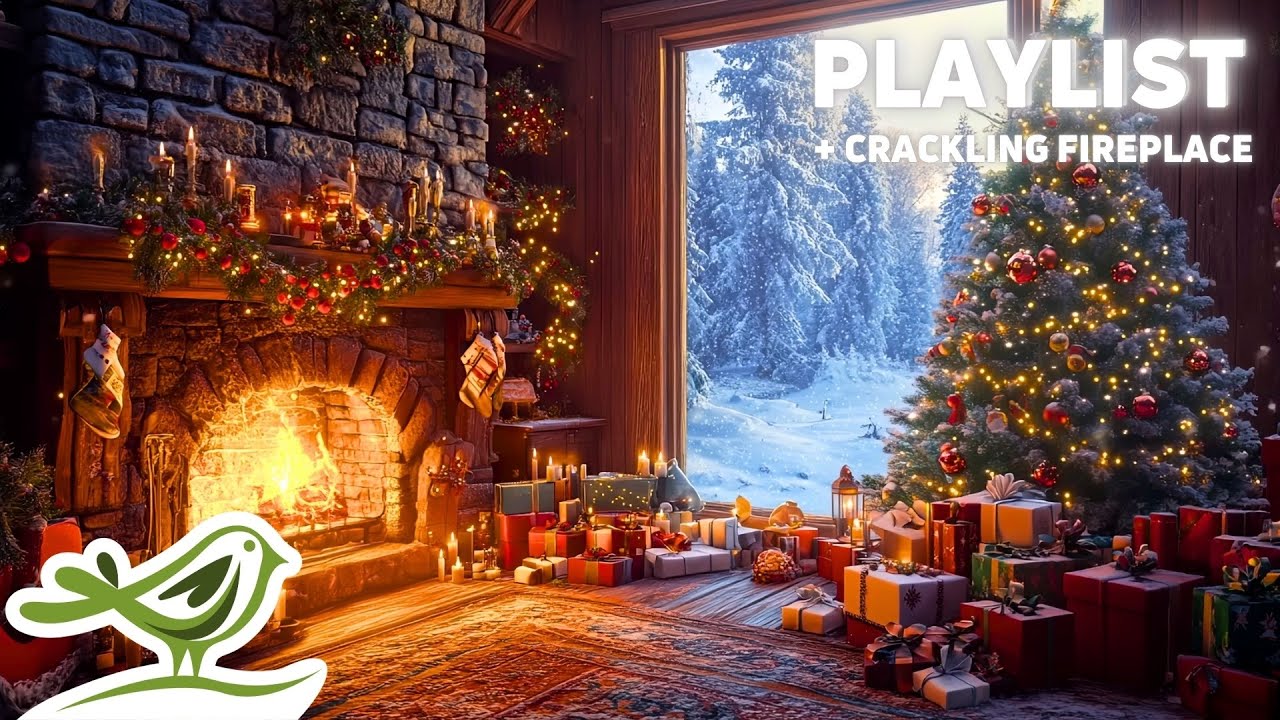 Cozy Christmas Ambience 🎄 Soft Piano Music & Crackling Fireplace Sounds