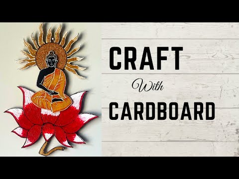 Buddha with Sun wall-hanging Craft || DIY - Craft with cardboard || USA || RUDVEDA Vlogs