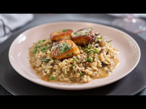 Porcini Mushroom Risotto with Seared Scallops | Risotto Recipe