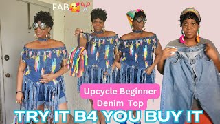 Beginner Friendly Upcycle Denim Top #diy #upcycle 