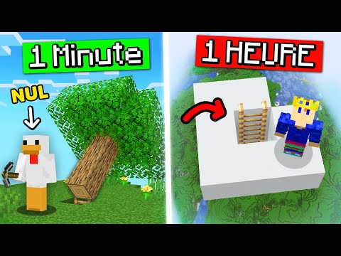 Minecraft Secret Base Showdown: 1 Minute vs 1 Hour!