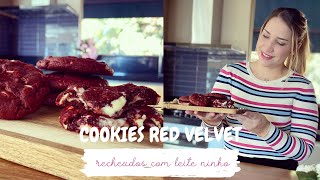 COOKIES RED VELVET | RECHEADOS COM BRIGADEIRO DE LEITE NINHO