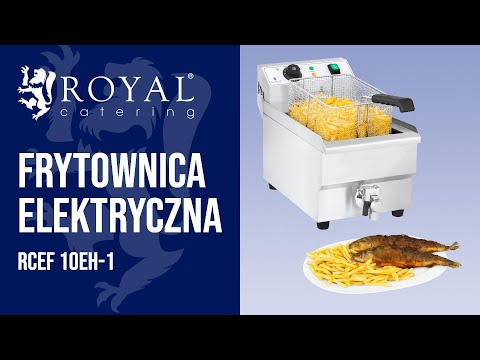 Video - Frytownica elektryczna - 10 l - 3000 W - kran spustowy - Royal Catering