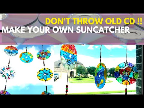 HOW TO MAKE SUNCATCHERS USING CD DIY EASY AND SIMPLE~ RECYCLED CD CRAFT IDEAS PROJECTS ~