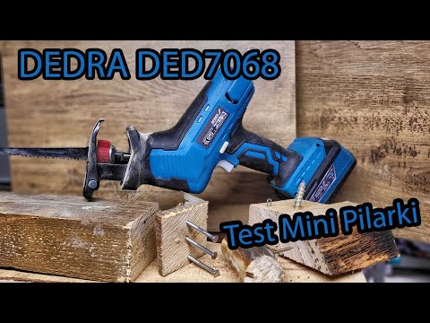 Grandininis pjūklas Dedra Kardo pjuklas mini aku 18V mediena 80mm metalas 6mm video