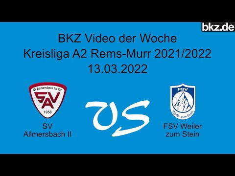 Fußball-Kreisliga A2: SV Allmersbach II   FSV Weiler zum Stein