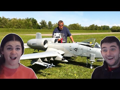 British Couple Reacts to GIANT RC A-10 WARTHOG WITH BRRRRT & FLARE