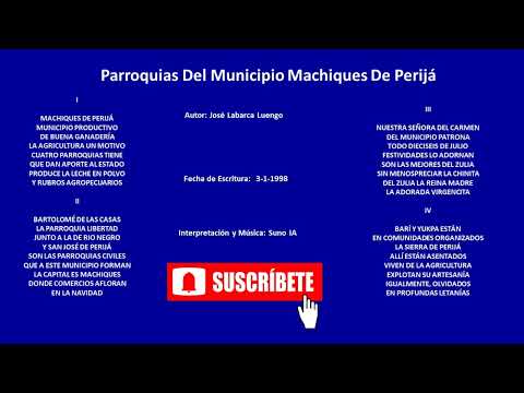 PARROQUIAS DEL MUNICIPIO MACHIQUES DE PERIJÁ (8- 10- 2025)-JOSÉ LABARCA LUENGO-SUNO IA