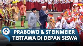 Prabowo Sambut Hangat Presiden Jerman di Istana, Momen dengan Anak SD Bikin Tawa & Telungkup Tangan