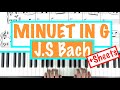 How To Play MINUET IN G J S Bach Petzold Sheet Music Piano Tutorial