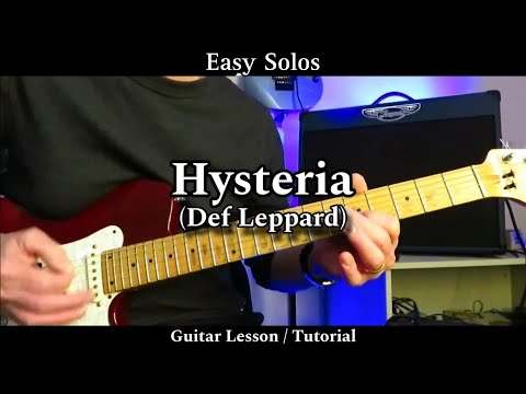Easy Solos - HYSTERIA - Def Leppard. Guitar Lesson / Tutorial.