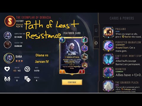 Diana (3 star) vs Jarvan - The Exemplar of Demacia - Legends of Runeterra