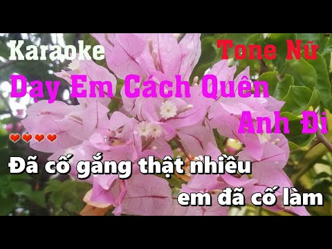 Karaoke Dạy Em Cách Quên Anh Đi - Tone Nữ - Nhạc Sống Hồng Vy