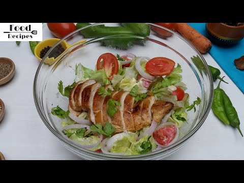 Grilled Lemon Chicken Salad | Grilled Lemon Herb Mediterranean Chicken Salad | Food n Recipes