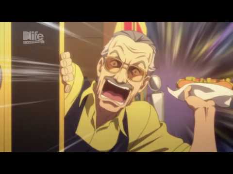 Stan Lee dubbing himself in an Avengers anime.