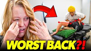 9 CAR WRECKS, 6 CONCUSSIONS LEFT HER SPINE *FROZEN*‼️😱 | Asmr Chiropractic Back Pain Relief | Tubio