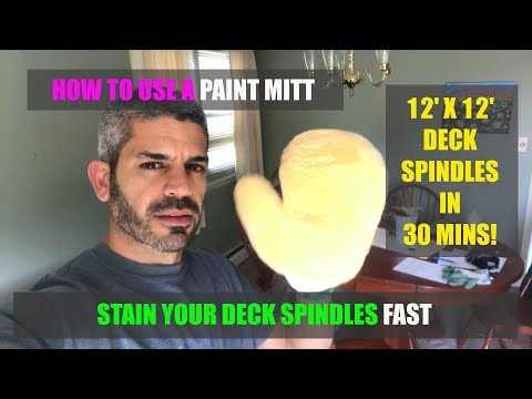 How to Stain Spindles or Paint Spindles Fast using Paint Mitt
