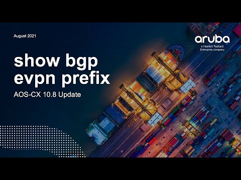 HPE Aruba Networks AOS-CX 10.08 Update - Show bgp l2vpn evpn prefix