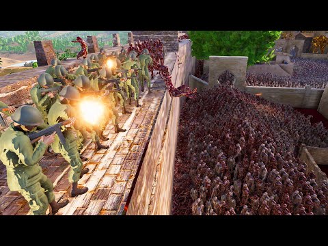 WW2 Soldiers Hold Walls VS 5 MILLION Zombies! - Ultimate Epic Battle Simulator 2 UEBS 2