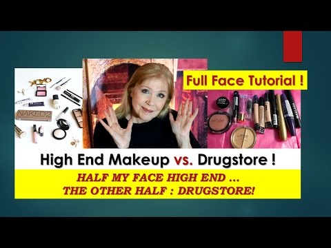 High End vs. Drugstore! Half Face Expensive Half Budget! Demo !