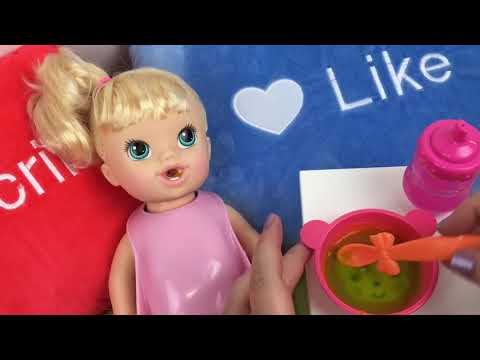 Baby Alive Butterfly Party Doll Green Veggies Feeding and Diaper Change Video