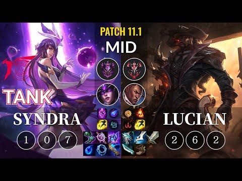 TLN Tank Syndra vs Lucian Mid - KR Patch 11.1