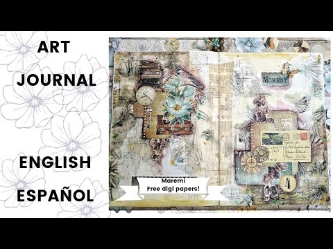Art Journal with Maremi free digi papers & techniques ~ Papeles gratuitos y técnicas de Maremi :)