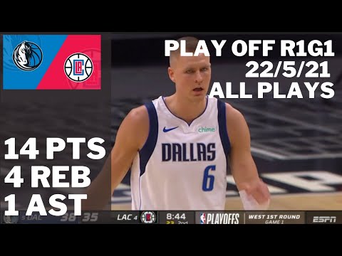 Kristaps Porzingis vs. Clippers: 14 pts, 4 reb, 1 ast ALL PLAYS 2020/21 Play Off R1G1 [22.05.21.]