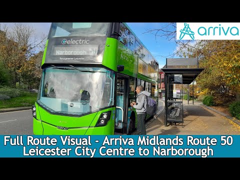 FULL ROUTE VISUAL - Arriva Midlands Route 50 - Leicester to Narborough l 8016 BK73 AEJ