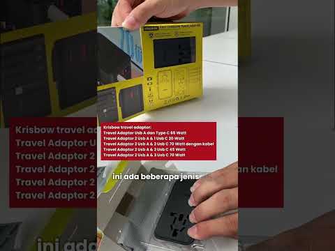 Gambar Krisbow Travel Adaptor 2 USB-A & 1 USB-C 20 Watt QC - Hitam