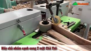 Hệ thống máy chà nhám cạnh cong 2 mặt trong nhà máy sản xuất gỗ xuất khẩu Đồng Nai