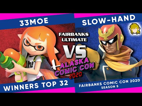 Fairbanks Alaska ComicCon 2020: 33Moe (Inkling) vs Slow-Hand (Link, Falcon) - SSBU Winners Top 32