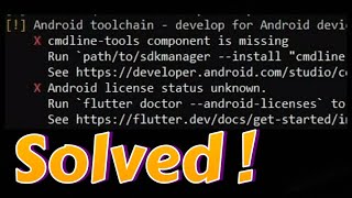 How to fix error cmdline-tools component is missing | flutter doctor error fix in windows