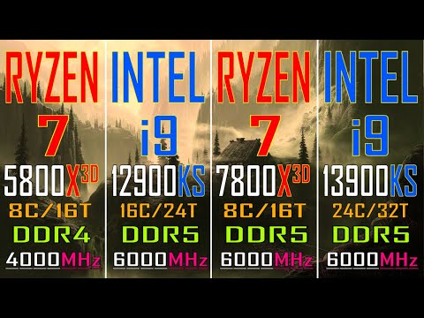 RYZEN 7 5800X3D vs INTEL i9 12900KS vs RYZEN 7 7800X3D vs INTEL i9 13900KS // PC GAMES TEST ||