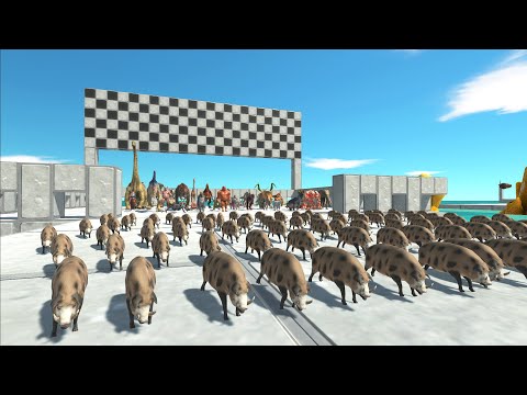 CHASE SPEED RACE TO EAT ONE OF THOUSAND PIG - Animal Revolt Battle Simulator
