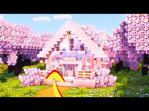 Beastkid Gaming - 🌸 Minecraft Cherry Blossom Survival House Tutorial | Beautiful & Functional Base 🏡