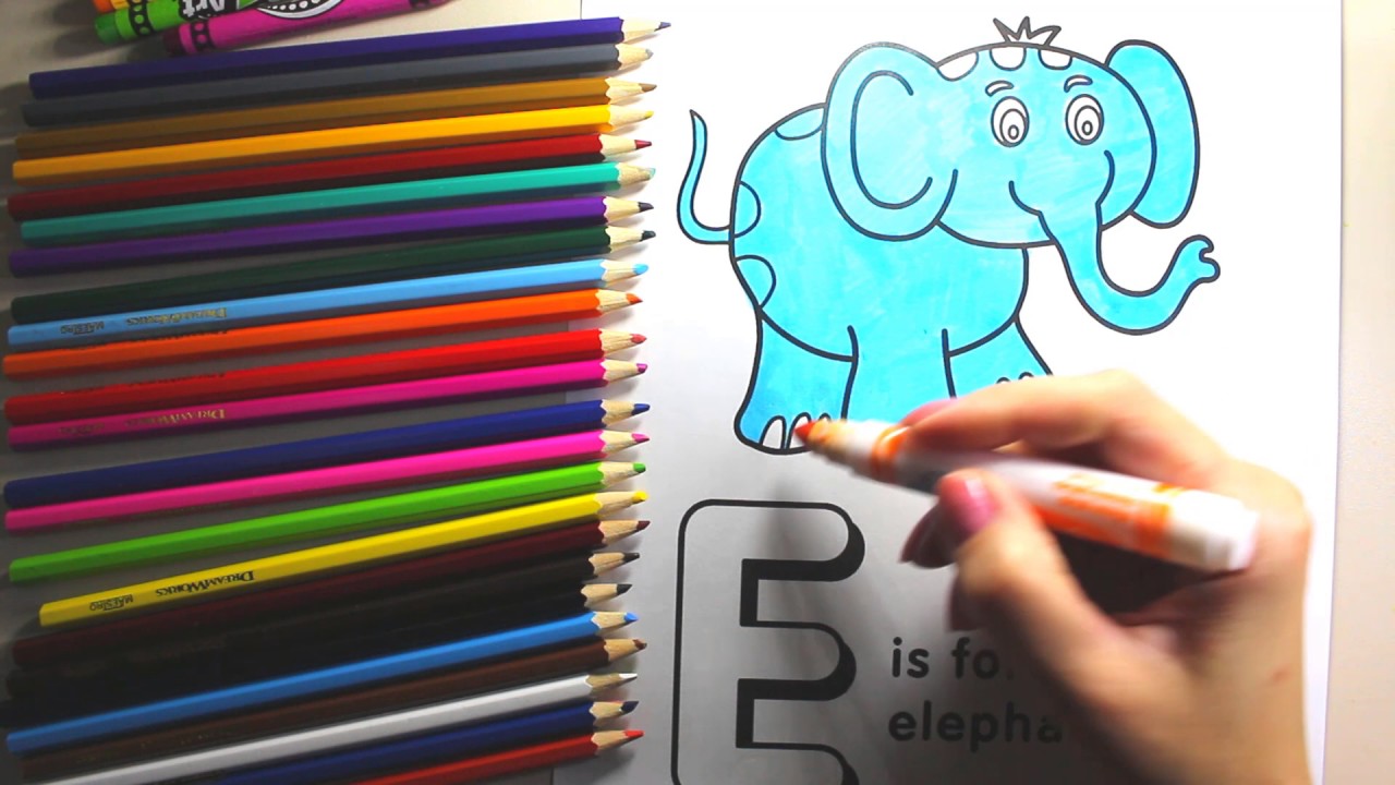 Alphabet Coloring Book- Letter E Coloring Page